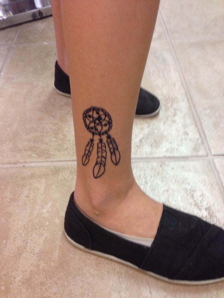 Dreamcatcher Right Ankle Tattoo