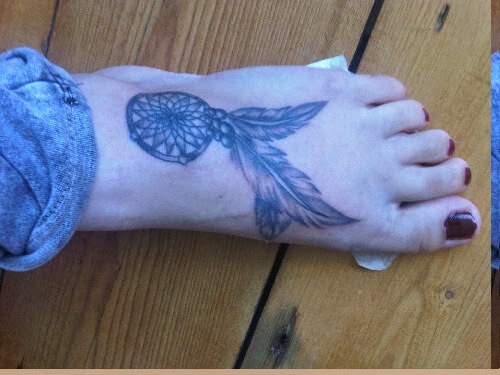 Dreamcatcher Tattoo On Girl Left Ankle