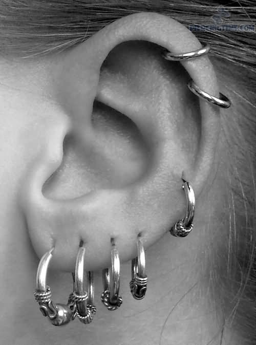 Dual Ring Helix Piercing For Girls