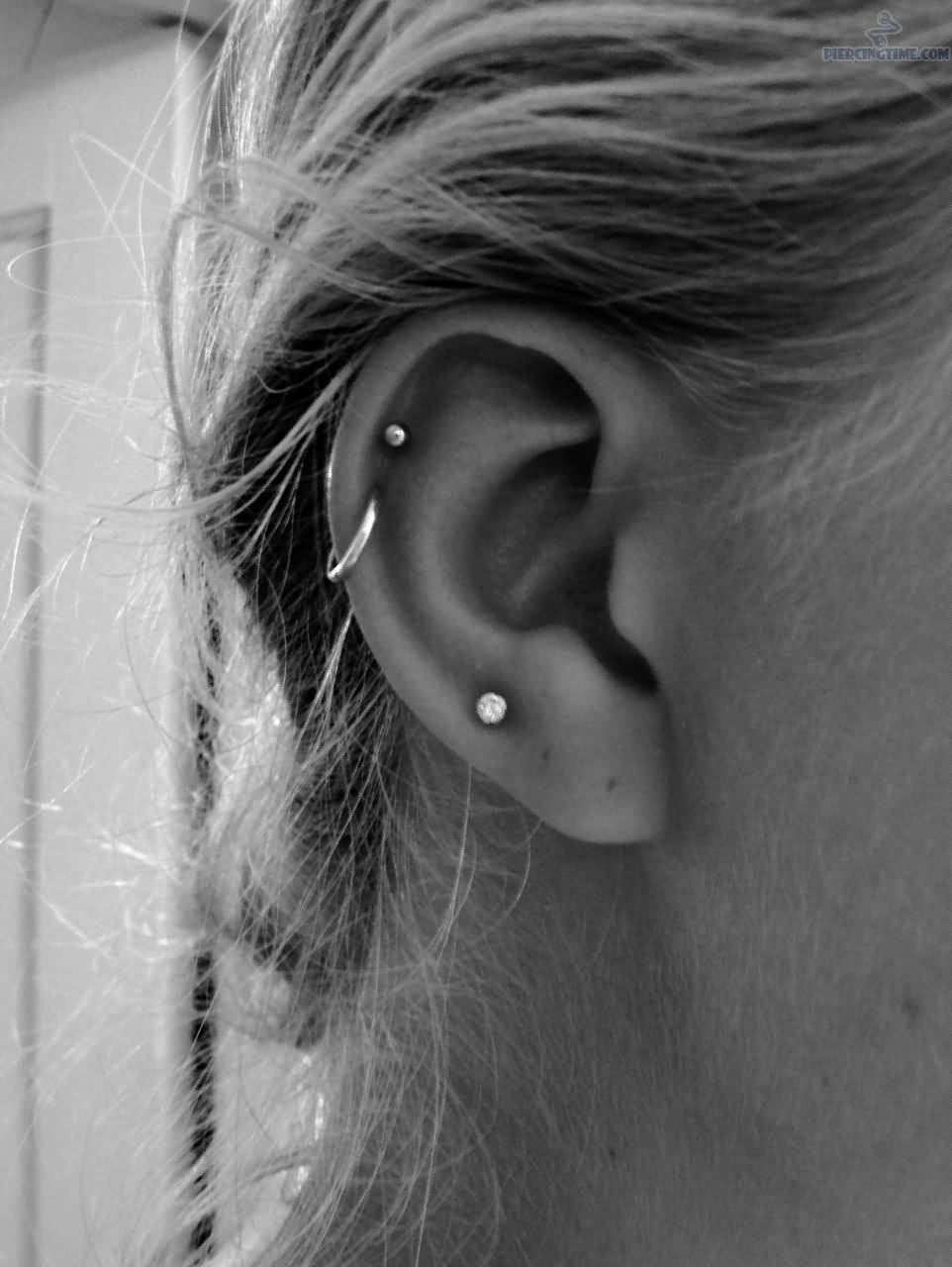 Ear Cartilage And Helix Piercing For Girls