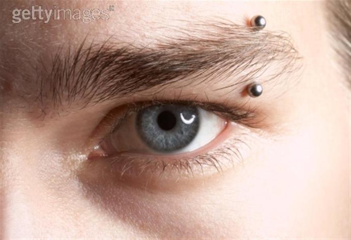 Eyebrow Piercing With Silver Barbel For Girls