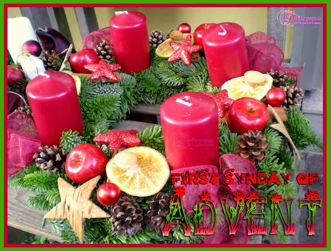 First Sunday Of Advent Fruits And Candles