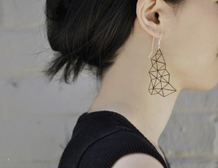Geometric Triangle Tattoo On Girl Right Side Neck