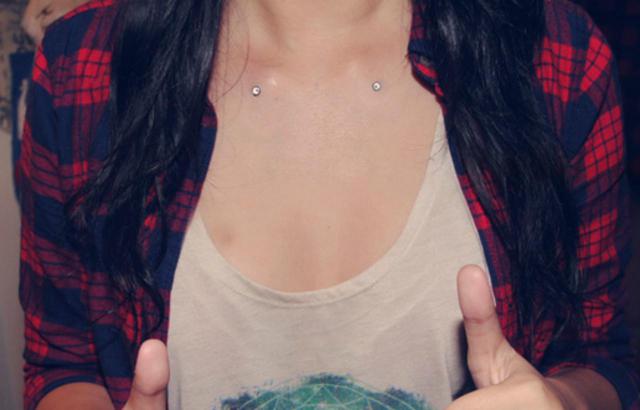 Girl With Clavicle Piercings