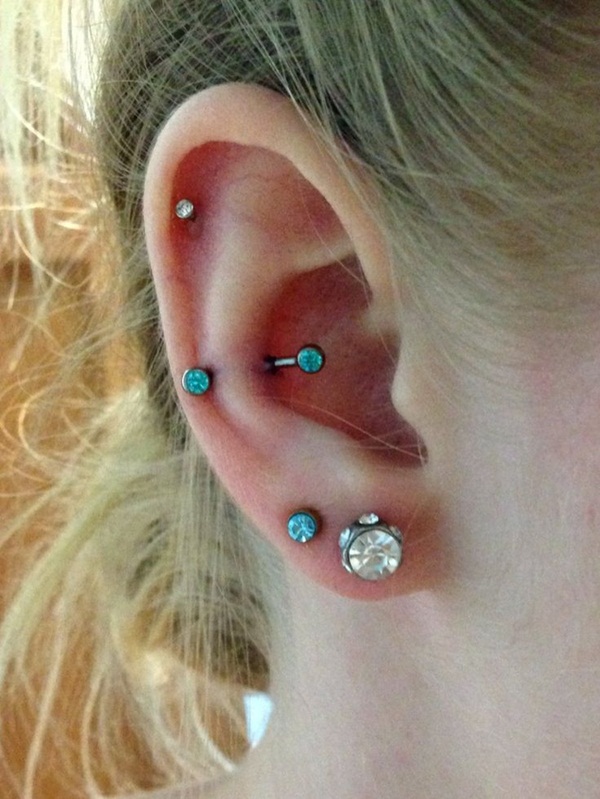 Girl With Dual Lobe And Snug Piercing Picture