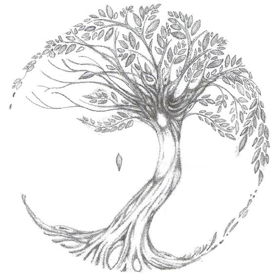 Grey Ink Tree Of Life Tattoo Design By Rachpunzel