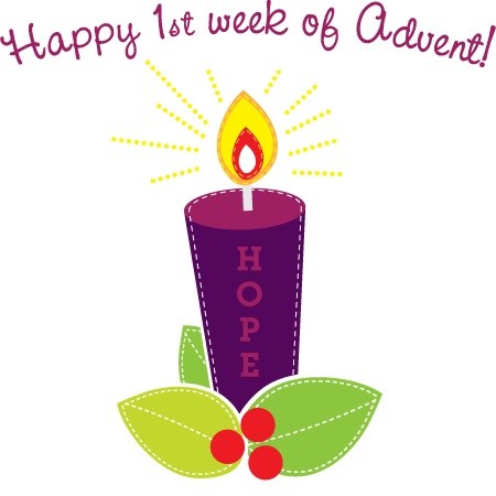 Happy 1st Week Of Advent Hope Candle Clipart