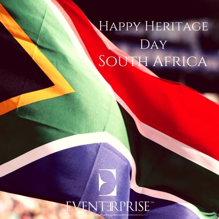 Happy Heritage Day South Africa Flag In Background