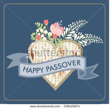 Happy Passover Heart With Ribbon