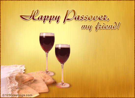 Happy Passover My Friend Wine Glasses Picture