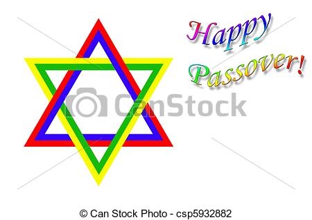 Happy Passover Rainbow Star Design Illustration