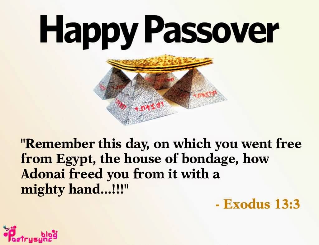 Happy Passover Remember This Day On Which You Went Free From Egypt
