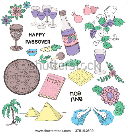 Happy Passover Symbols Illustration