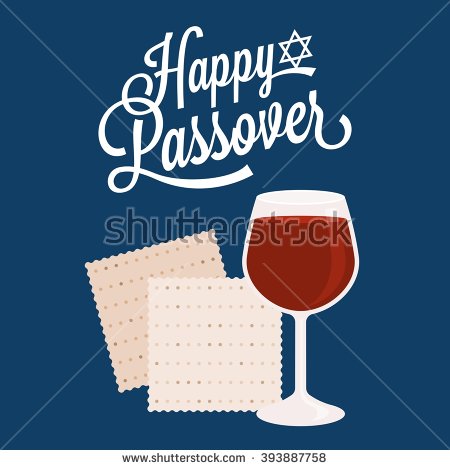 Happy Passover Wine Glass And Matzah