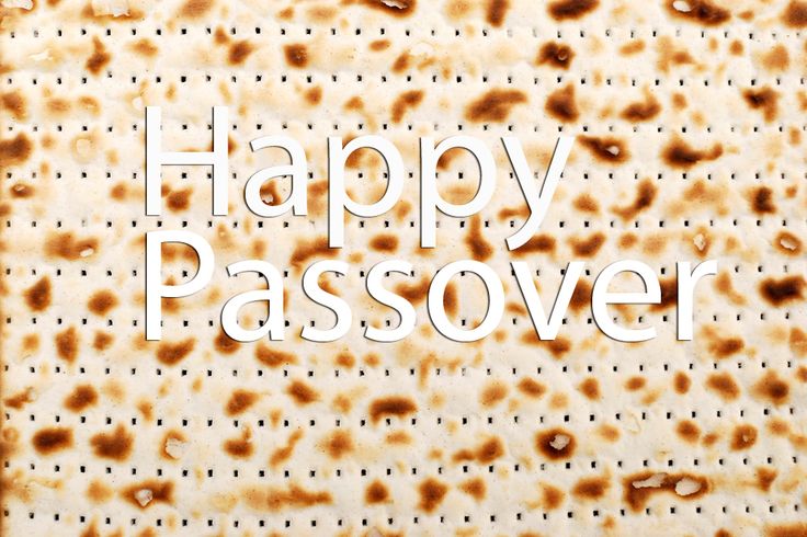 Happy Passover With Matzo Bread In Background