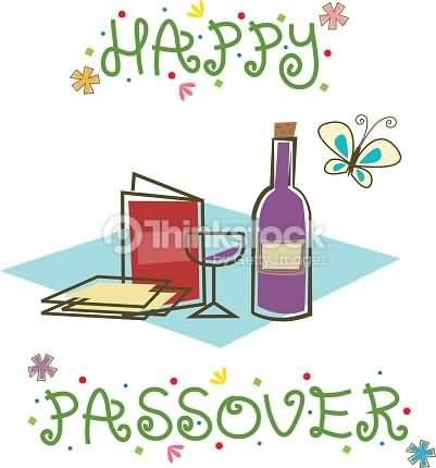 Happy Passover With Seder Items