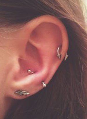 Helix Piercing With Spike Circular Barbell