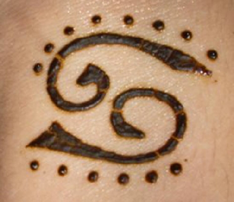 Henna Cancer Zodiac Sign Tattoo Design