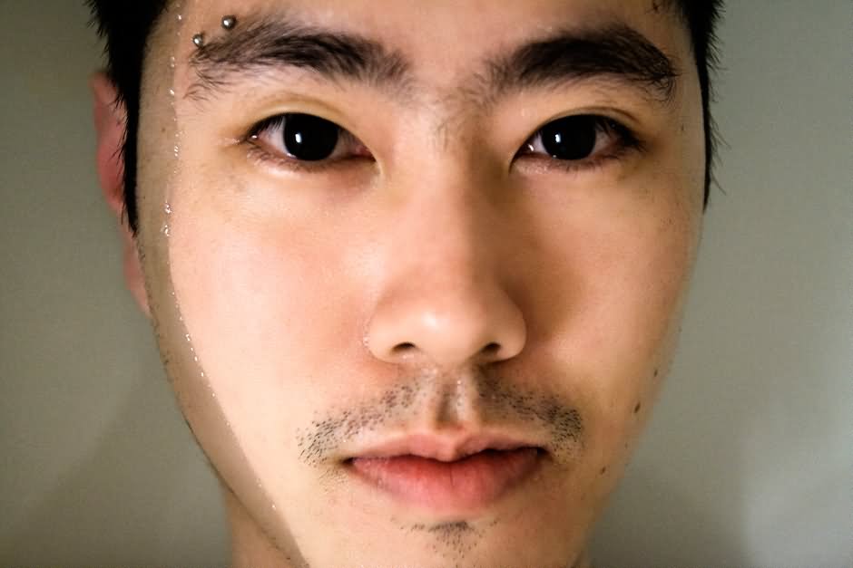 Horizontal Eyebrow Piercing For Men