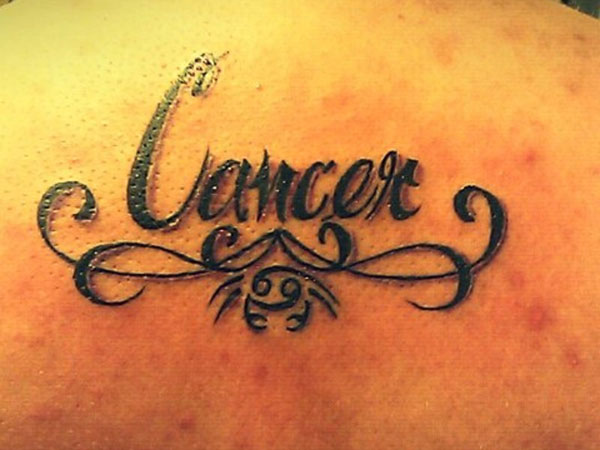 Latest Black Cancer Zodiac Sign Tattoo Design By Hudgins