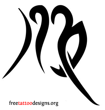 Latest Black Tribal Virgo Zodiac Sign Tattoo Design