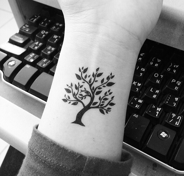 Latest Tree Of Life Tattoo On Left Wrist