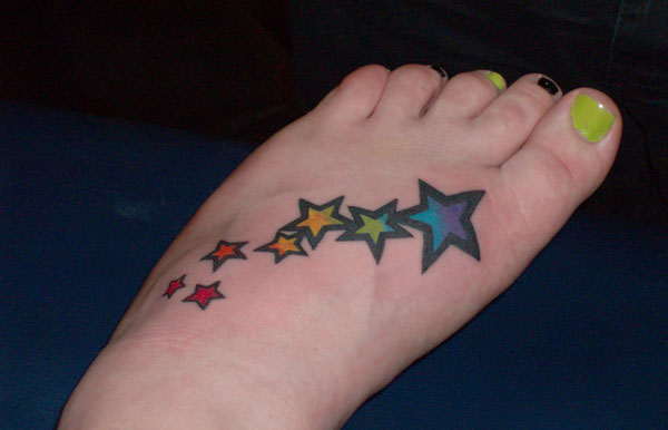 Left Foot Cute Star Tattoos