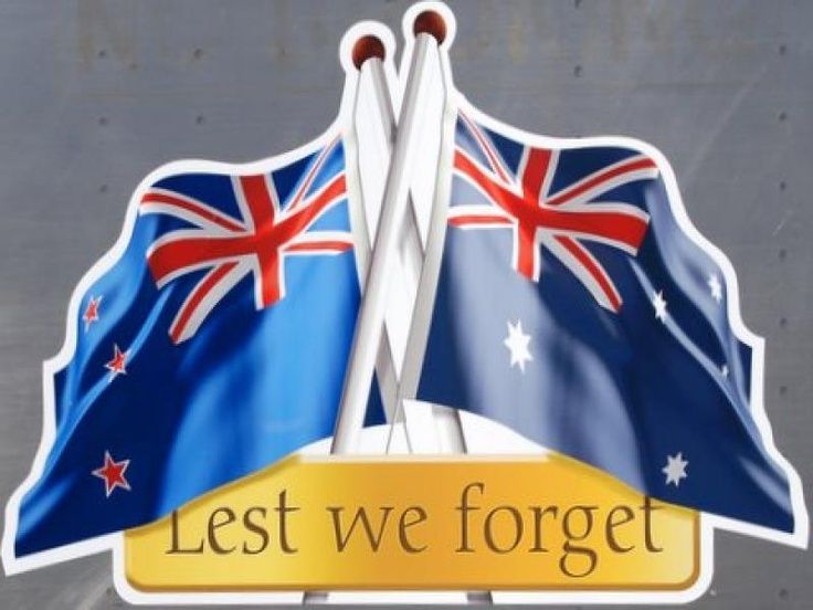 Lest We Forget Anzac Day Australia And New Zealand Flags Picture