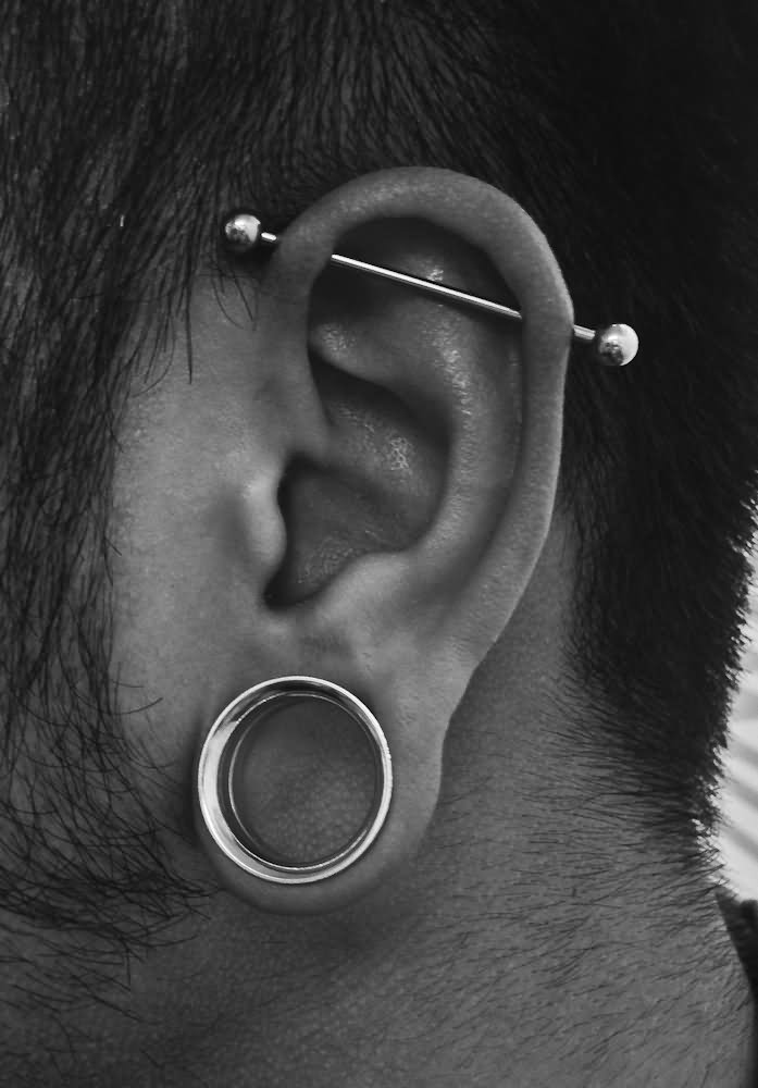 Lobe Stretching And Industrial Piercing