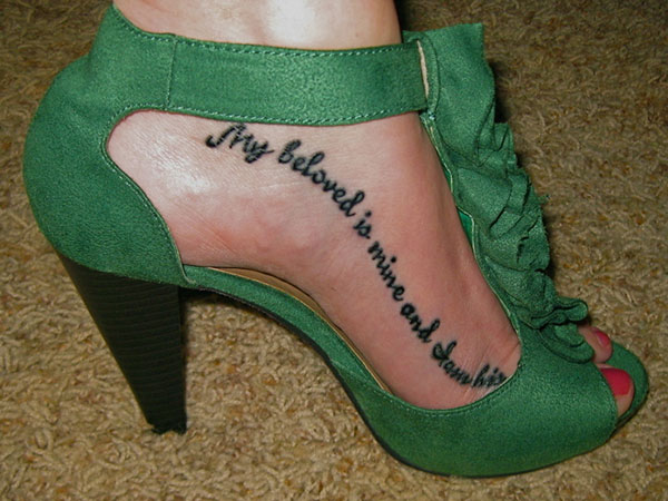 My Beloved Is Mine Foot Quote Tattoo