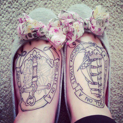 Nautical Foot Tattoos For Girls
