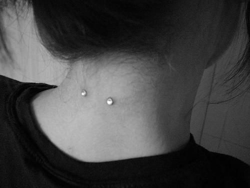 Neck Piercing With Microdermals