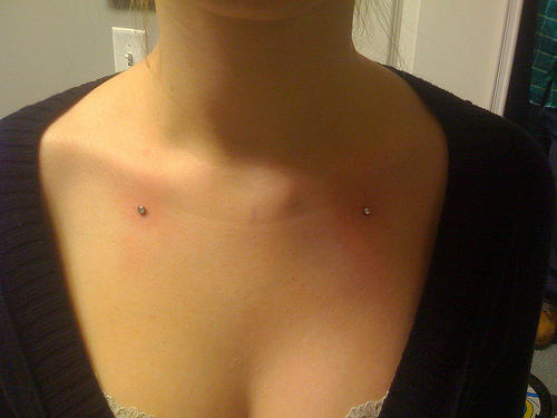 Nice Dermals Clavicle Piercing For Girls