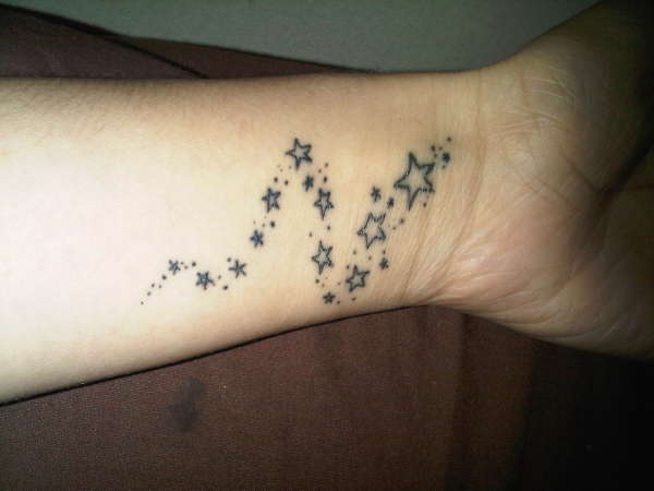 Outline star Tattoo On Girl Left Wrist