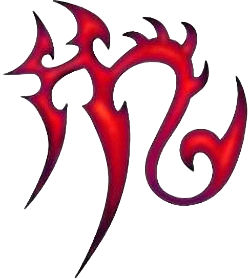 Red Ink Scorpio Zodiac Sign Tattoo Design