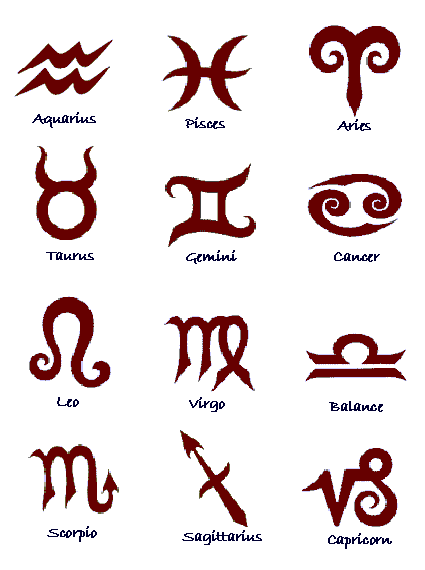 Red Zodiac Sign Tattoo Designs