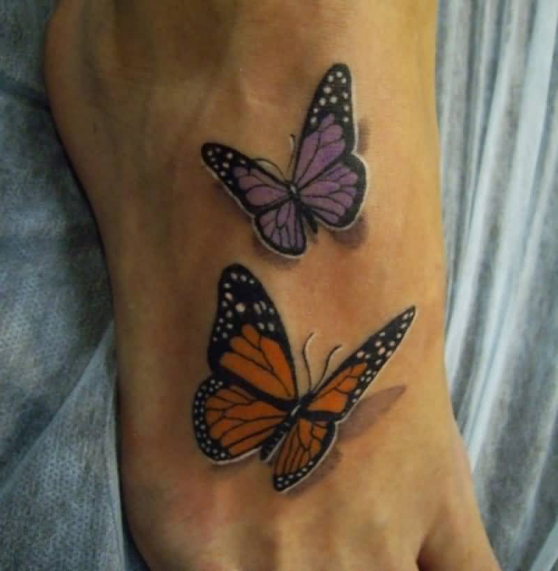 Right Foot Butterfly Tattoo Idea