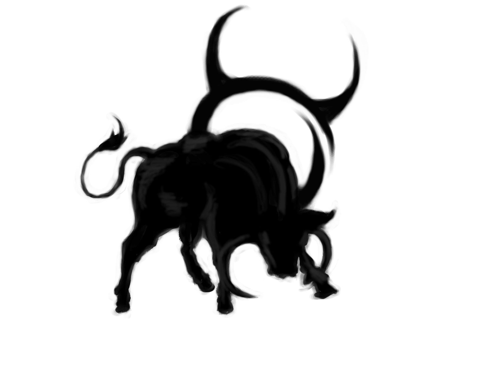 Silhouette Taurus Zodiac Sign With Bull Tattoo Design