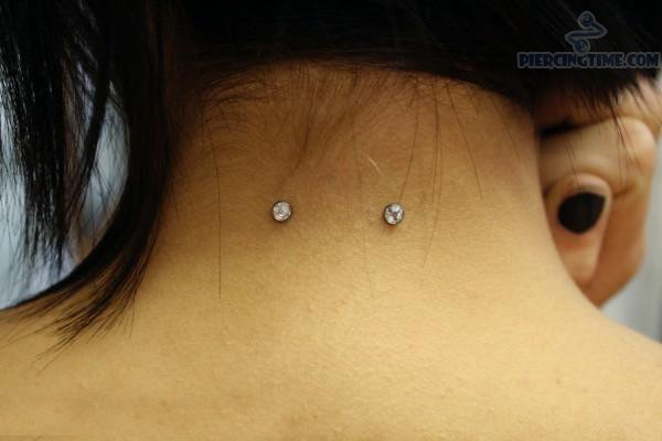 Silver Anchors Back Neck Piercings For Girls