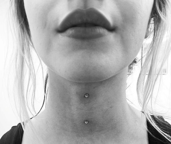 Silver Anchors Side Neck Piercing For Girls