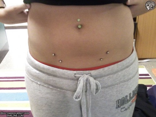 Silver Barbell Hip Piercing For Young Girls