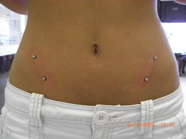 Silver Barbell Surface Hip Piercings For Girls