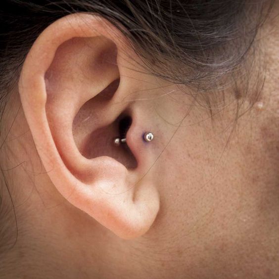 Silver Barbell Tragus Piercing