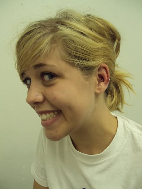 Silver curved Barbell Snug Piercing