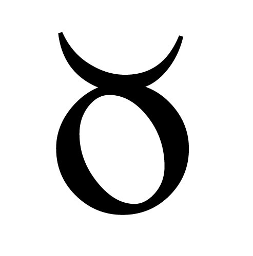 Simple Black Ink Taurus Zodiac Sign Tattoo Stencil