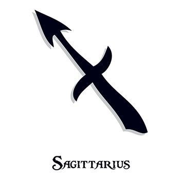 Simple Black Sagittarius Zodiac Sign Tattoo Design
