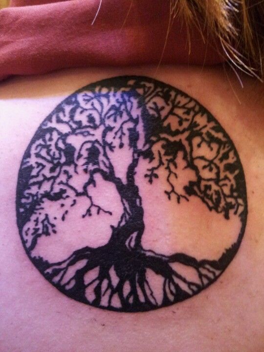 Simple Black Tree Of Life Tattoo Design