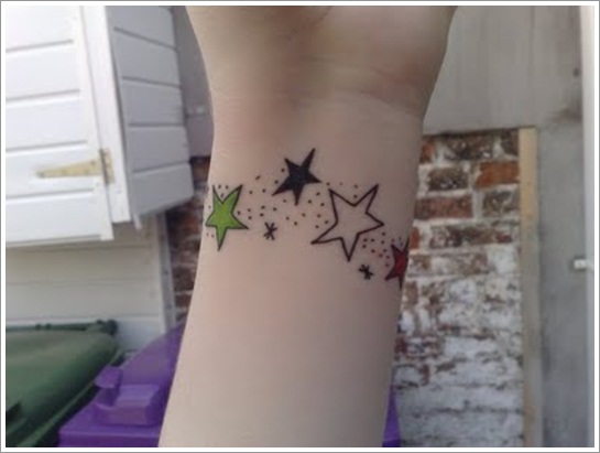 Stars Tattoos On Left Wrist