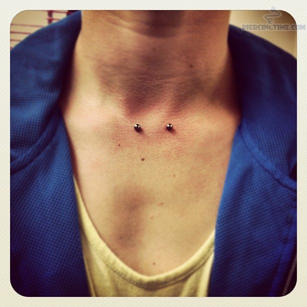 Surface Barbell Front Neck Piercing