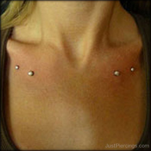 Surface Clavicle Piercing With Dermals